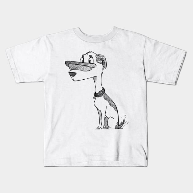 Patient Puppy Kids T-Shirt by Jason's Doodles